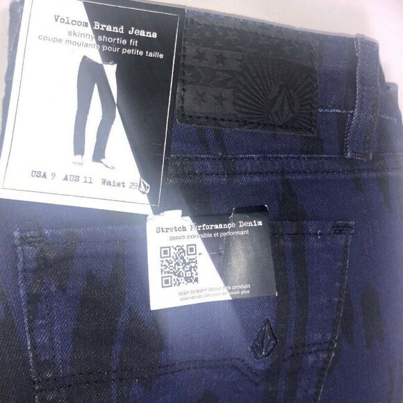 Volcom Stix Skinny Shortie Fit Black And Blue Wome - Picture 3 of 7